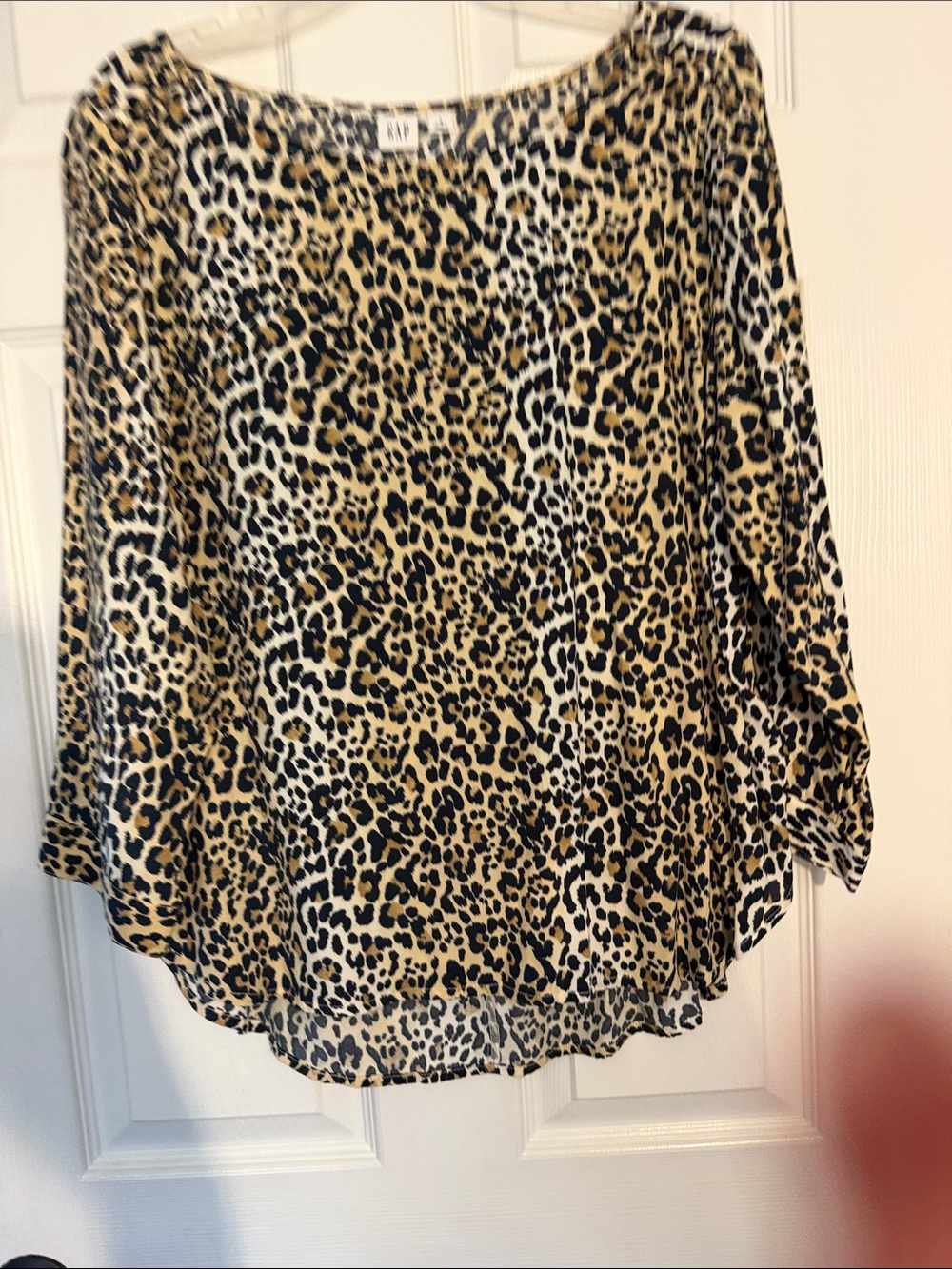 GAP Animal Print Blouse - Black & Tan